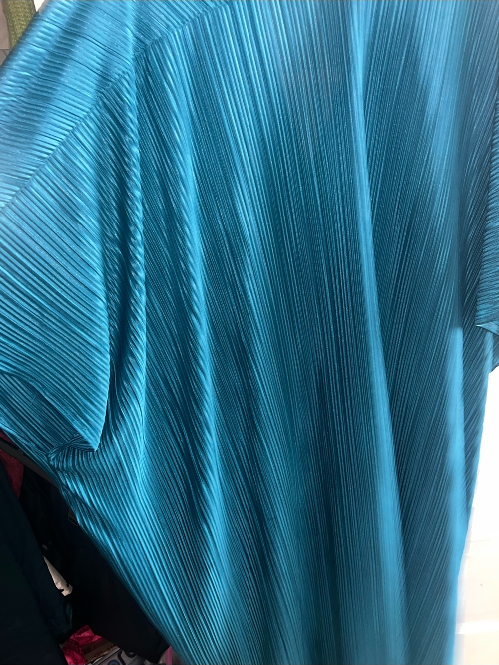 Fashion Nova Teal Pleated Button-Down Tunic Dress - Picture 5 of 7